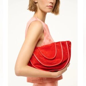 🌲 NWT | STAUD Wells Tulip Bag in Red Rose Suede